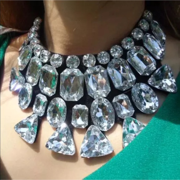 Jewelry - Fashion statement rhinestone crystal black ribbon